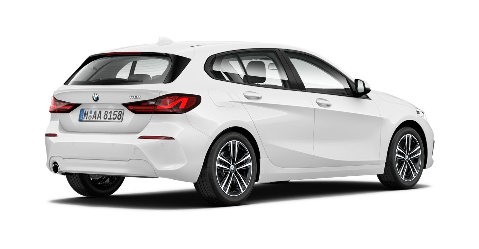 BMW BMW 1er in Weiß von hinten BMW BMW 1er in Weiß von hinten