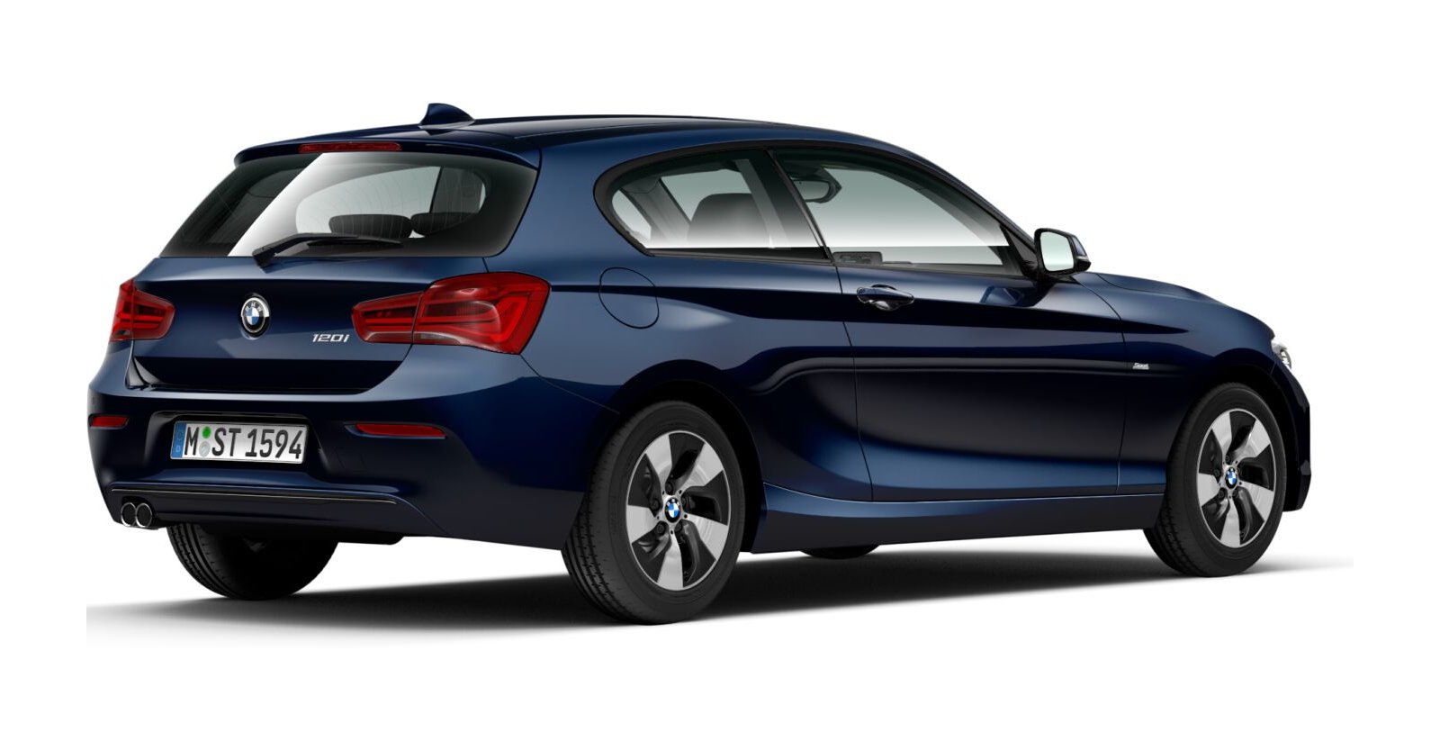 BMW BMW 1er in Blau von hinten BMW BMW 1er in Blau von hinten