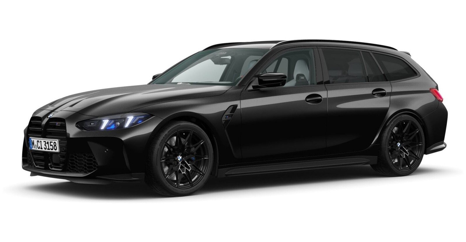 BMW M3 Competition Touring mit M xDrive in Schwarz von vorne