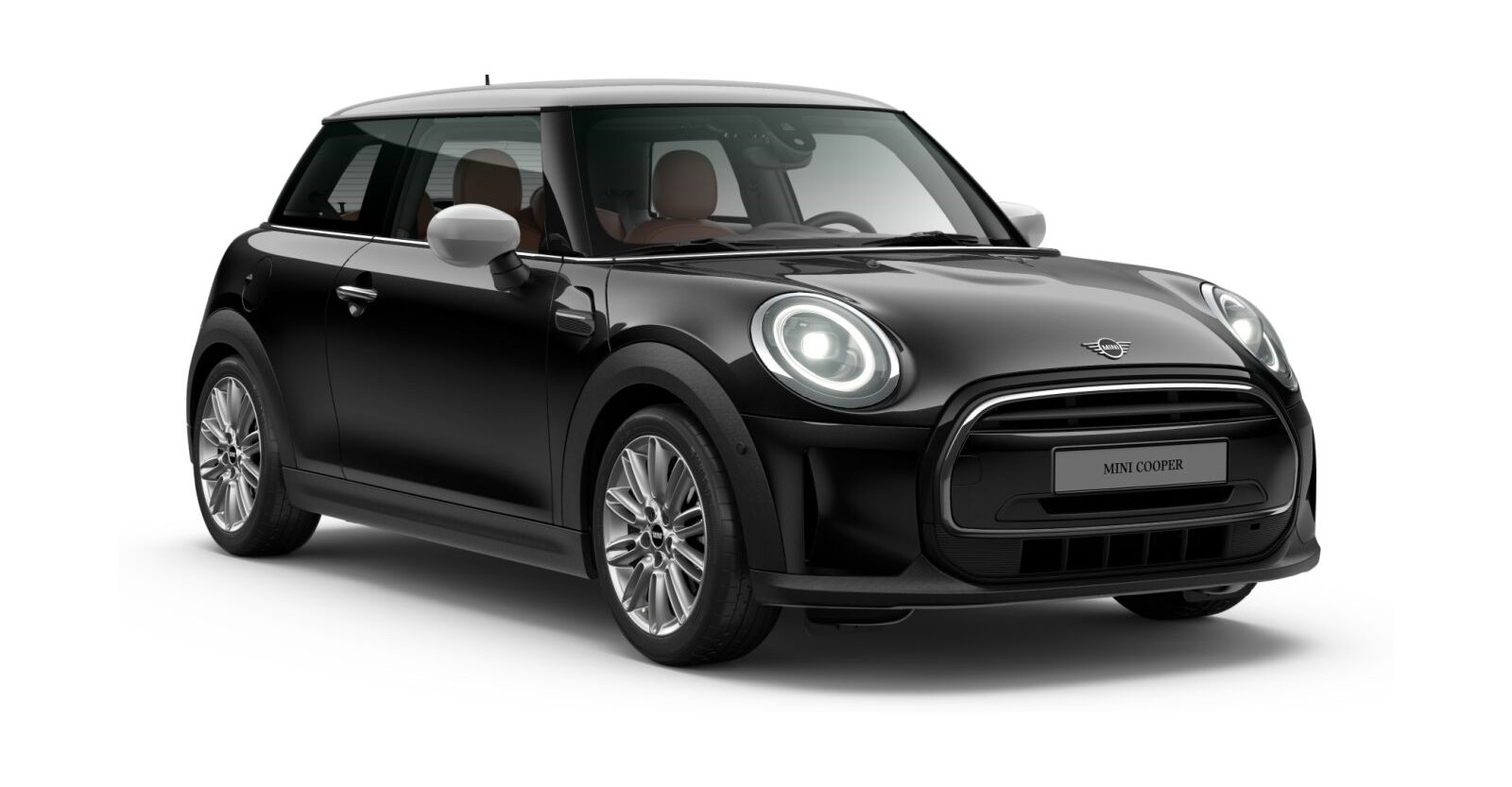 MINI Cooper 3-Türer in Schwarz von vorne