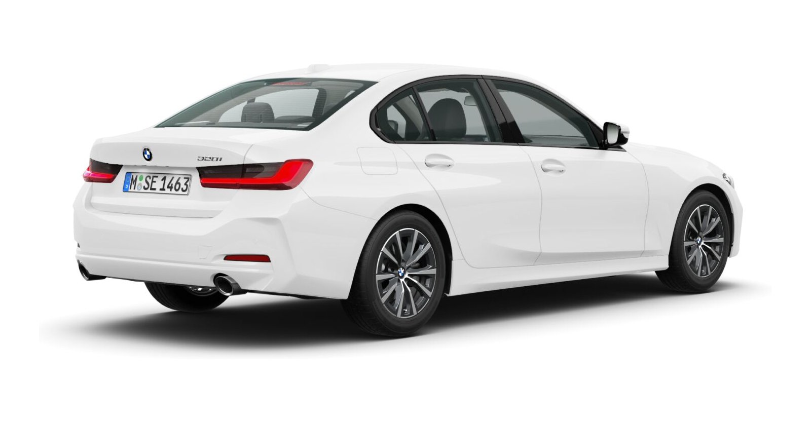 BMW BMW 3er in Weiß von hinten BMW BMW 3er in Weiß von hinten