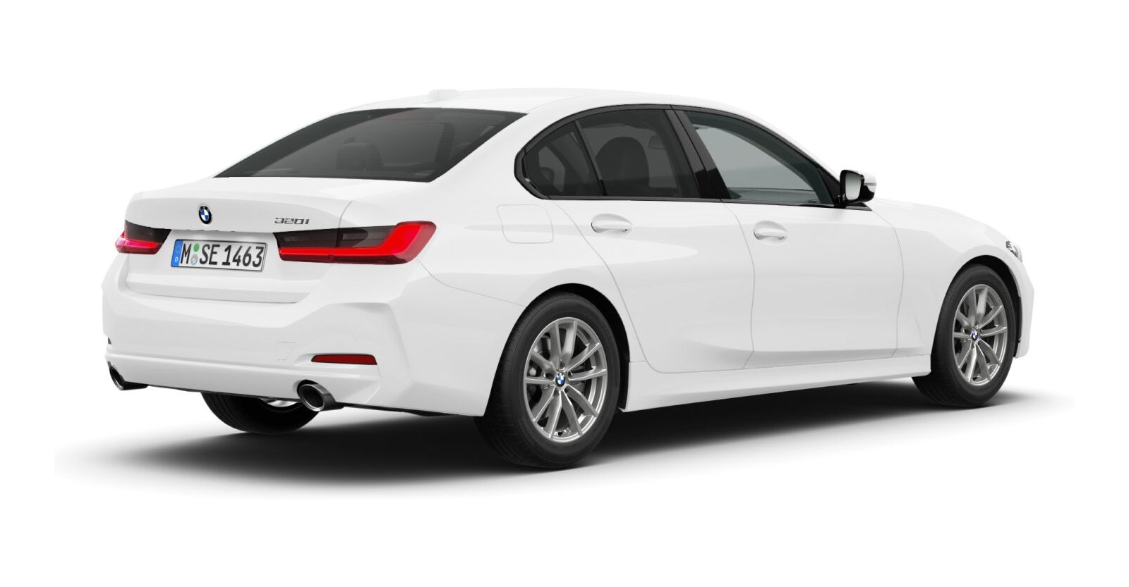 BMW BMW 3er in Weiß von hinten BMW BMW 3er in Weiß von hinten