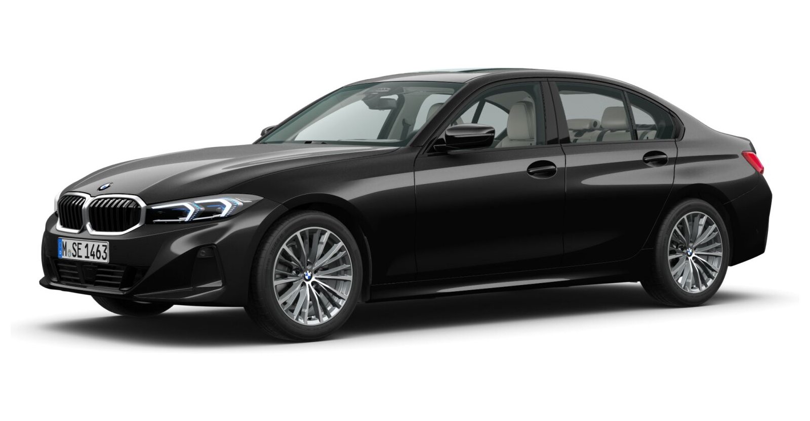 BMW BMW 3er in Schwarz von vorne