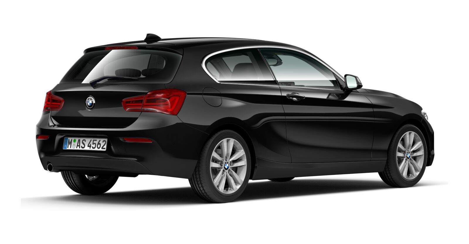 BMW BMW 1er in Schwarz von hinten