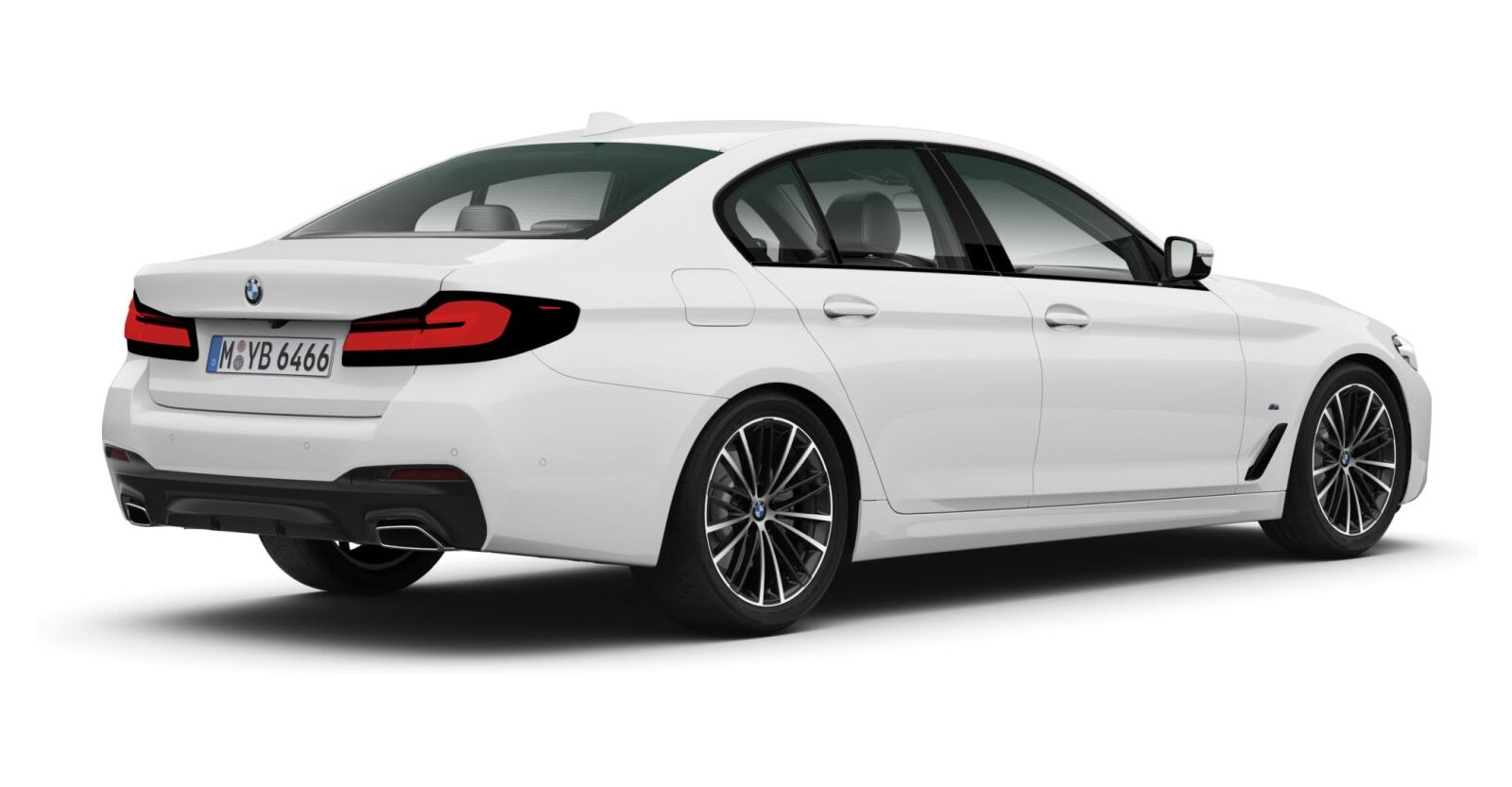BMW BMW 5er in Weiß von hinten