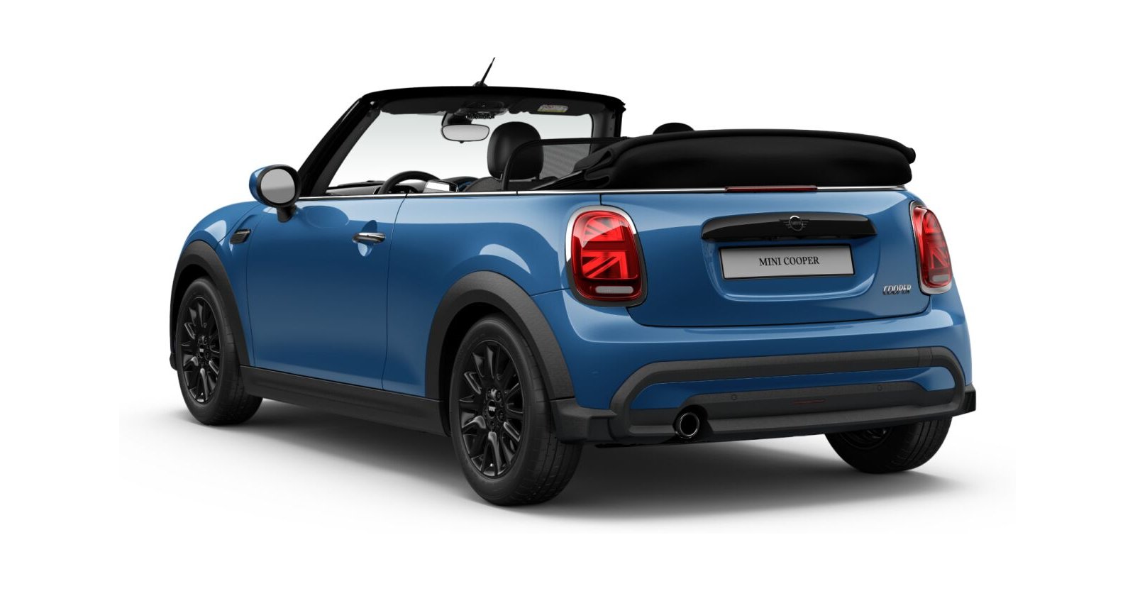 MINI MINI Cabrio in Blau von hinten