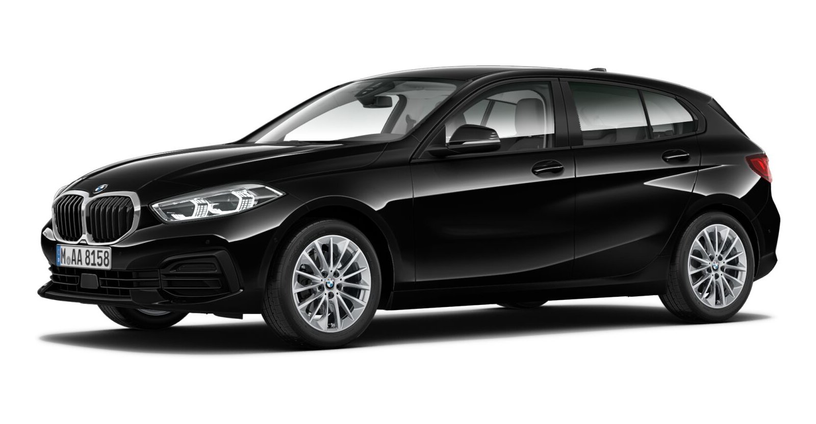 BMW 120i in Schwarz von vorne BMW 120i in Schwarz von vorne