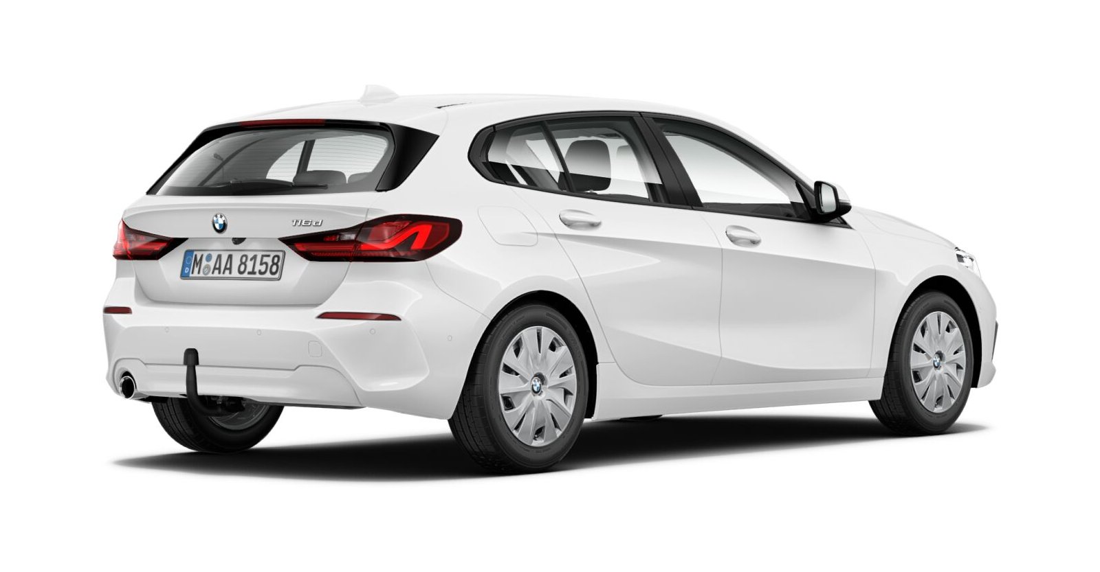 BMW BMW 1er in Weiß von hinten BMW BMW 1er in Weiß von hinten