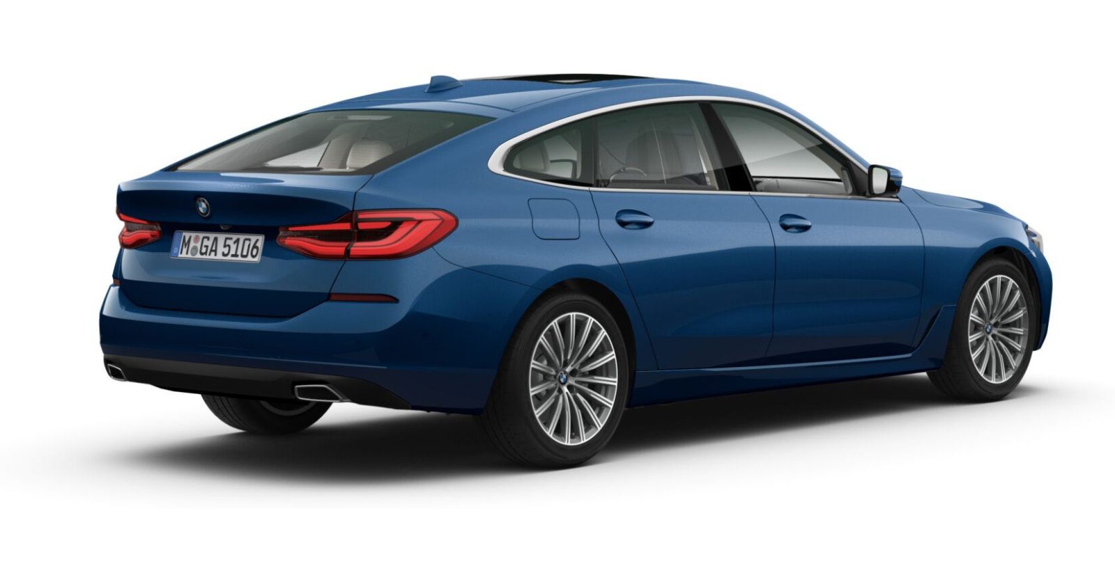 BMW BMW 6er in Blau von hinten
