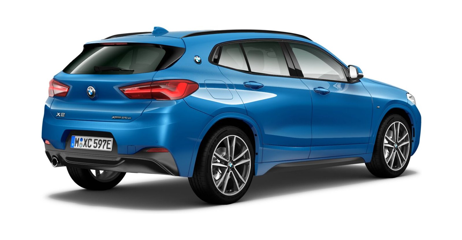 BMW BMW X in Blau von hinten BMW BMW X in Blau von hinten