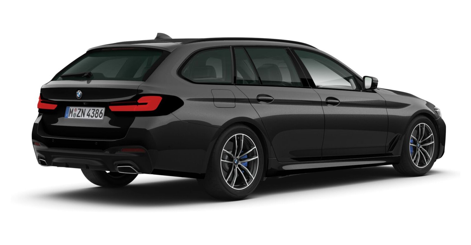 BMW BMW 5er in Schwarz von hinten