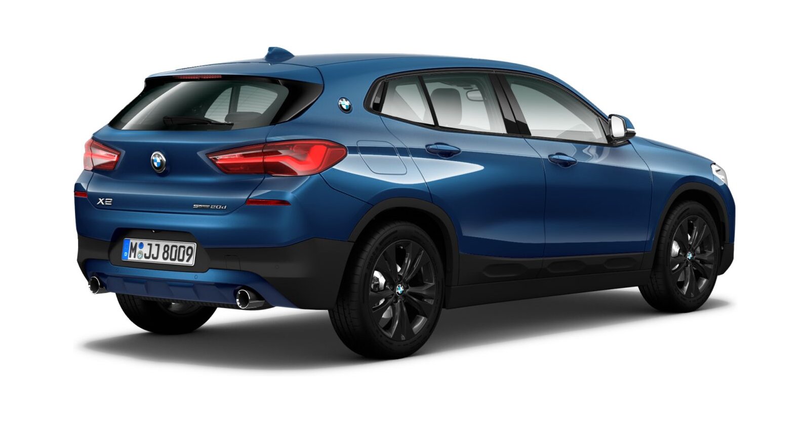 BMW BMW X in Blau von hinten BMW BMW X in Blau von hinten