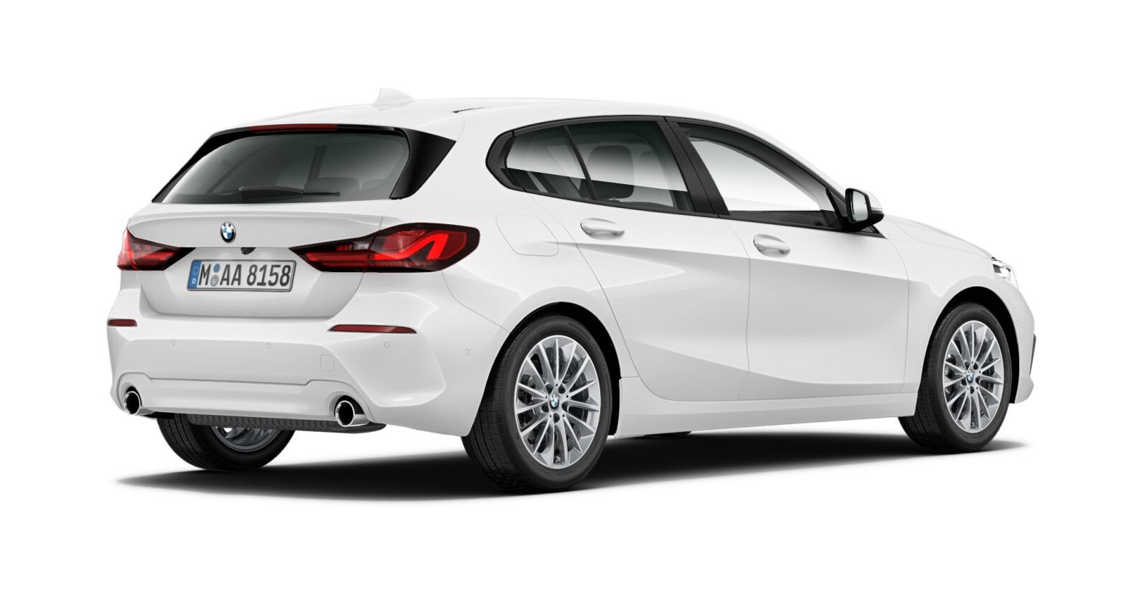 BMW BMW 1er in Weiß von hinten BMW BMW 1er in Weiß von hinten