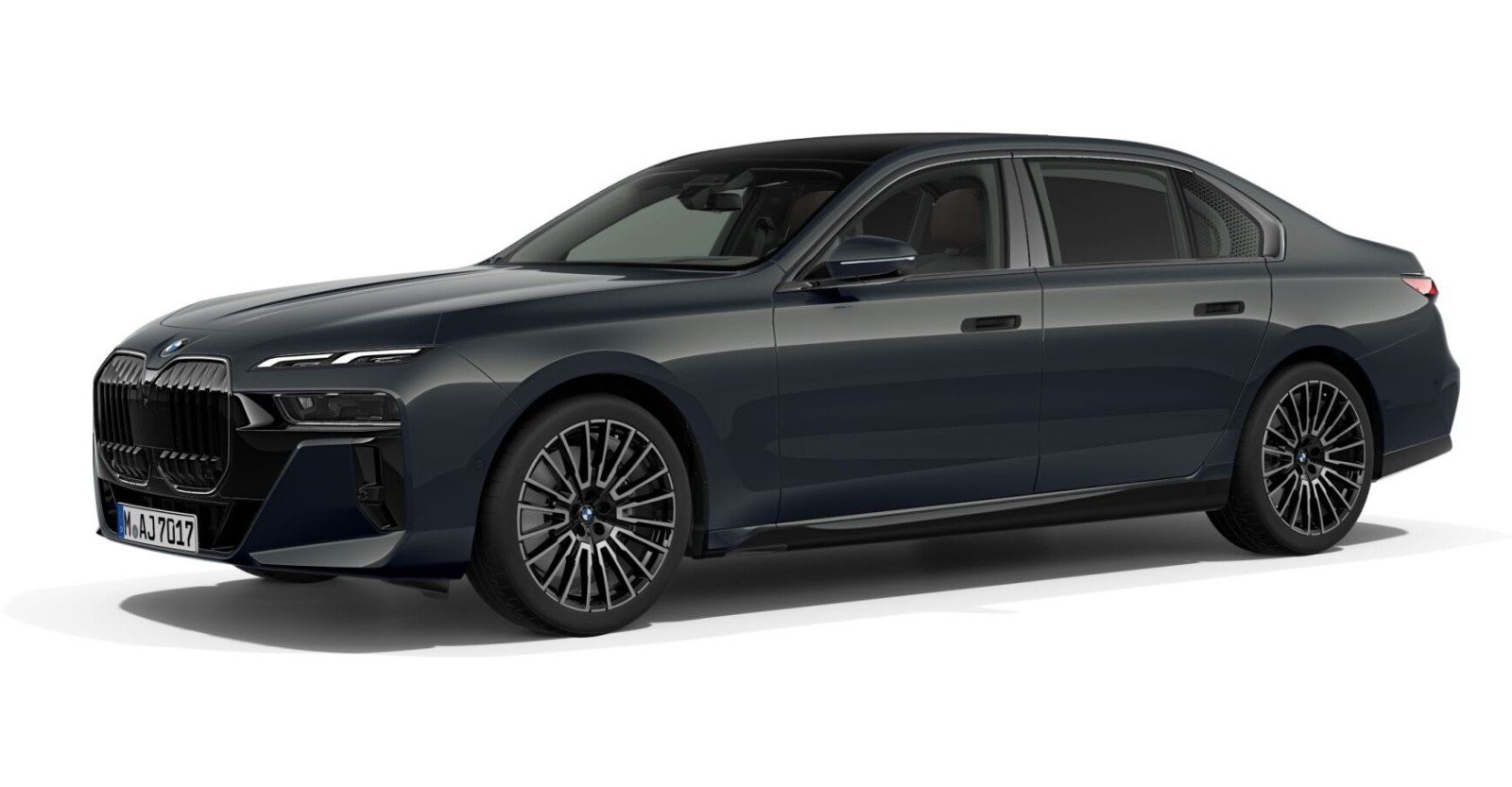 BMW 740d xDrive Limousine in Grau von vorne