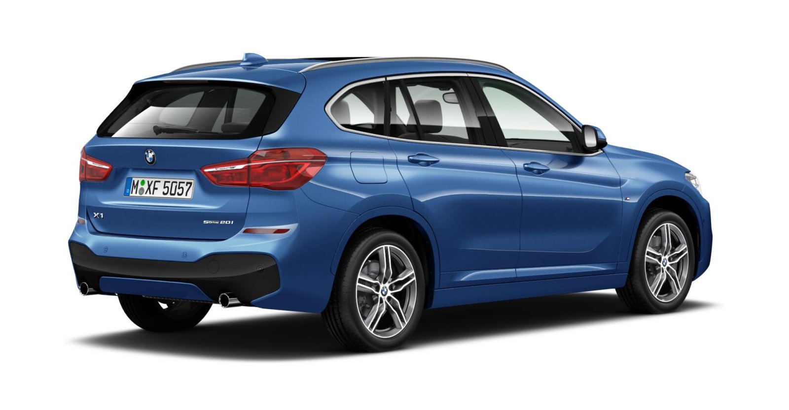 BMW BMW X in Blau von hinten