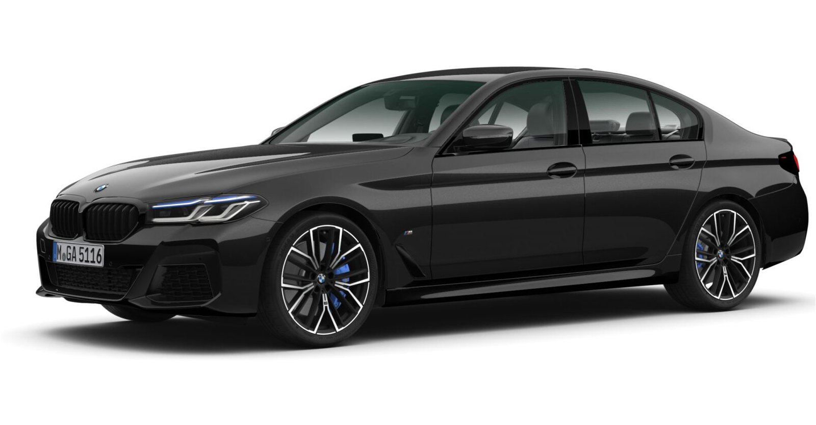 BMW BMW 5er in Schwarz von vorne