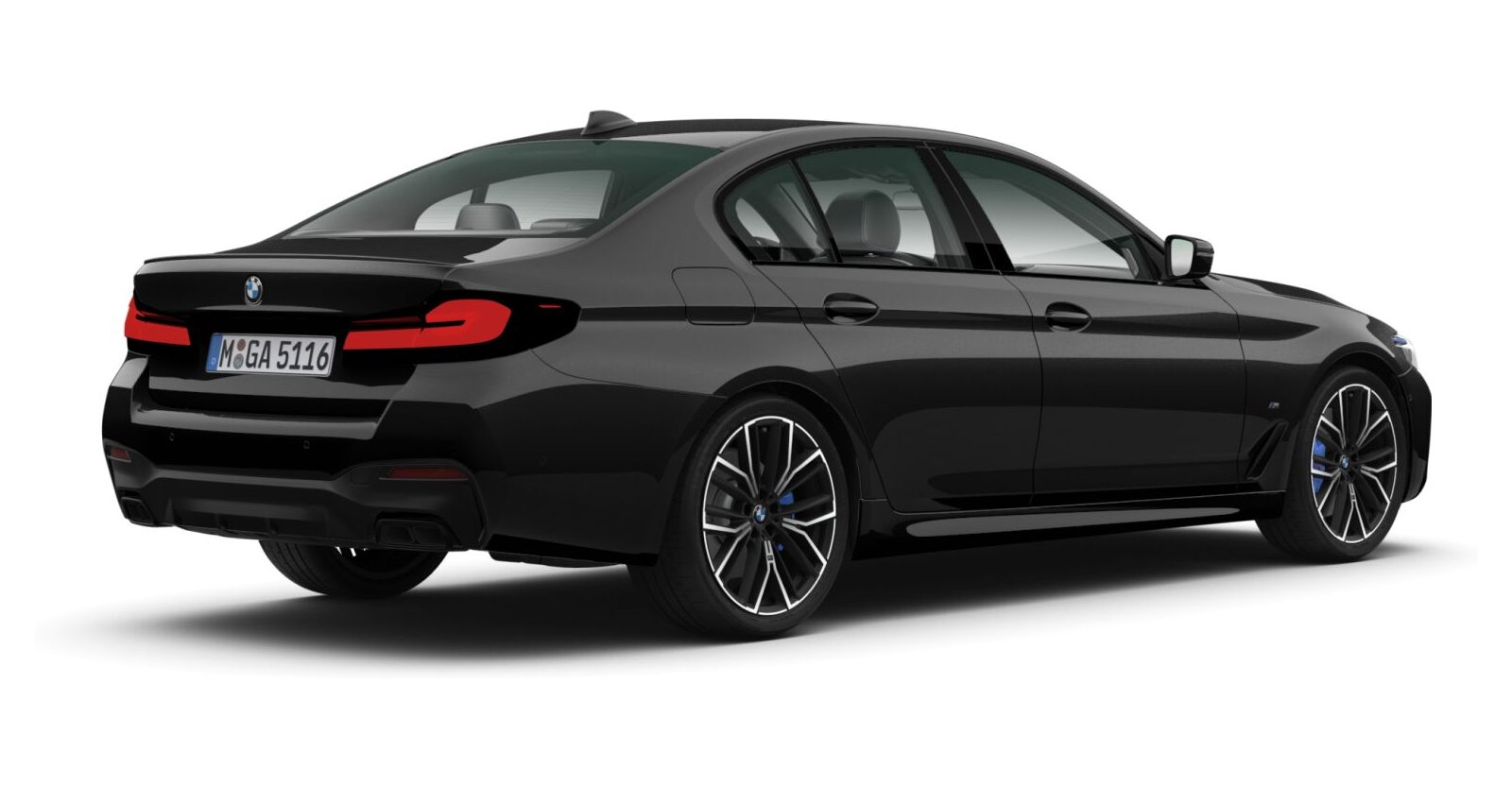 BMW BMW 5er in Schwarz von hinten