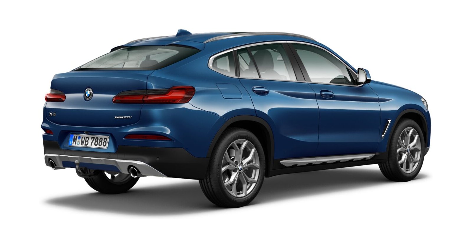 BMW BMW X in Blau von hinten BMW BMW X in Blau von hinten