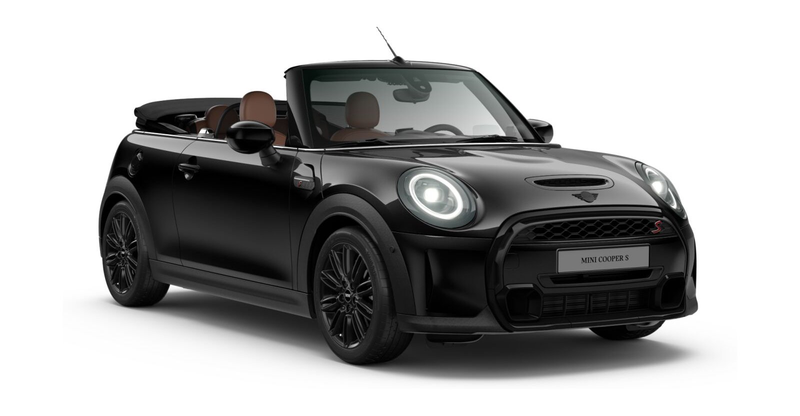 MINI MINI Cabrio in Schwarz von vorne MINI MINI Cabrio in Schwarz von vorne