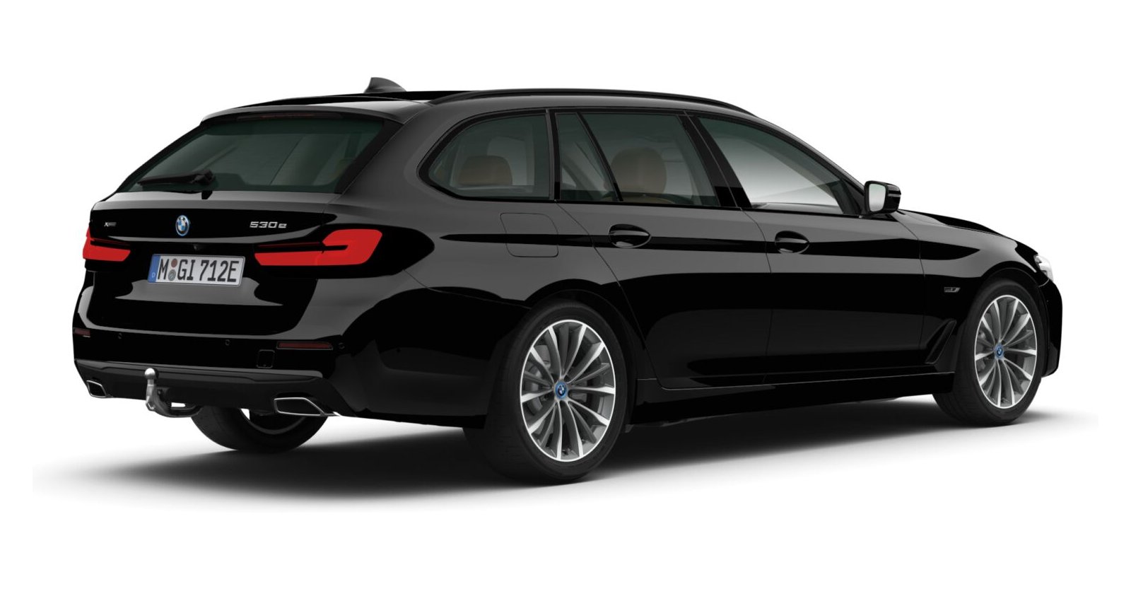 BMW BMW 5er in Schwarz von hinten