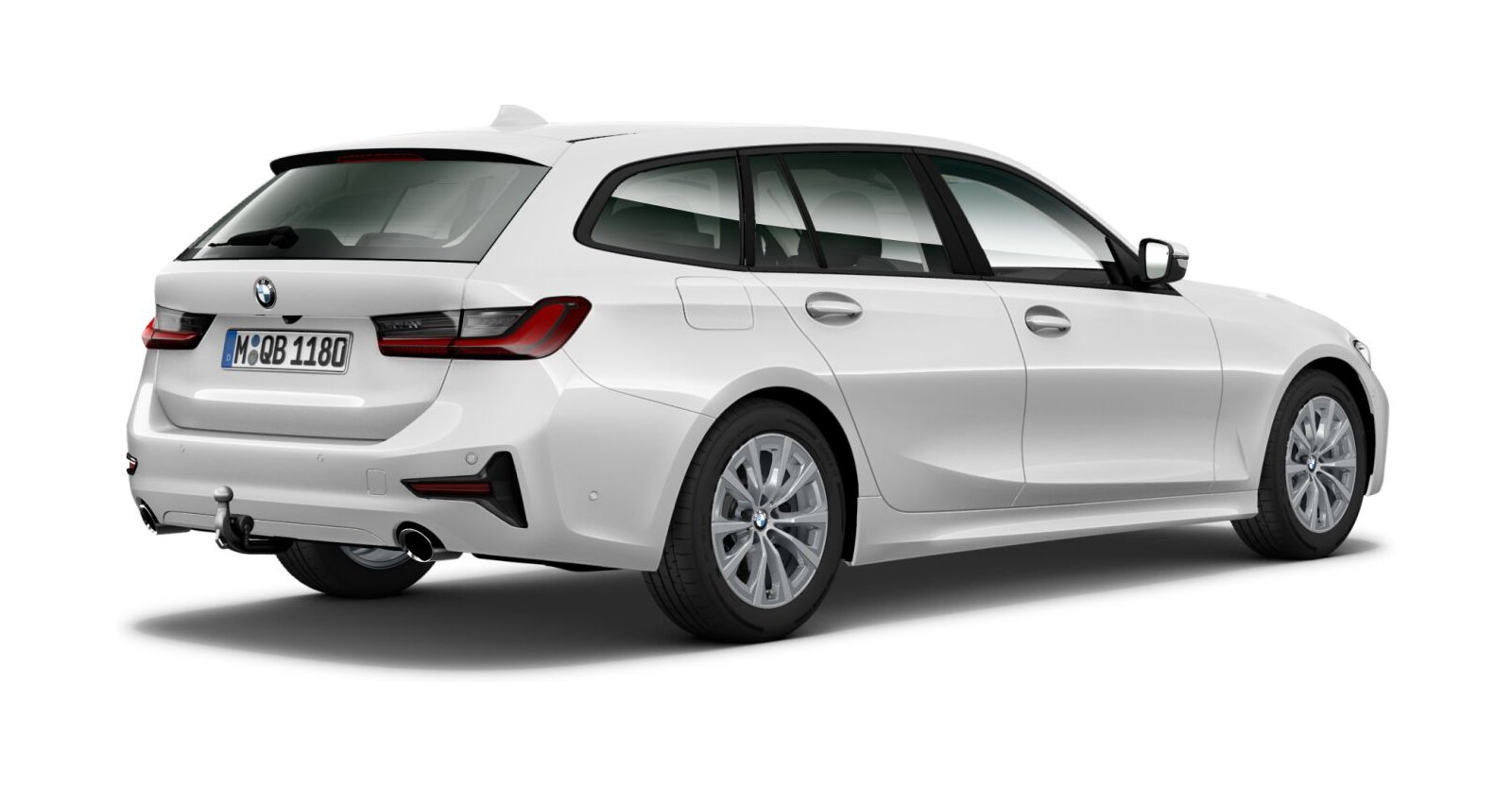 BMW BMW 3er in Weiß von hinten BMW BMW 3er in Weiß von hinten