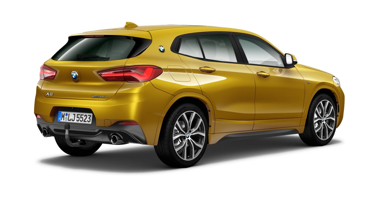 BMW BMW X in Gelb von hinten