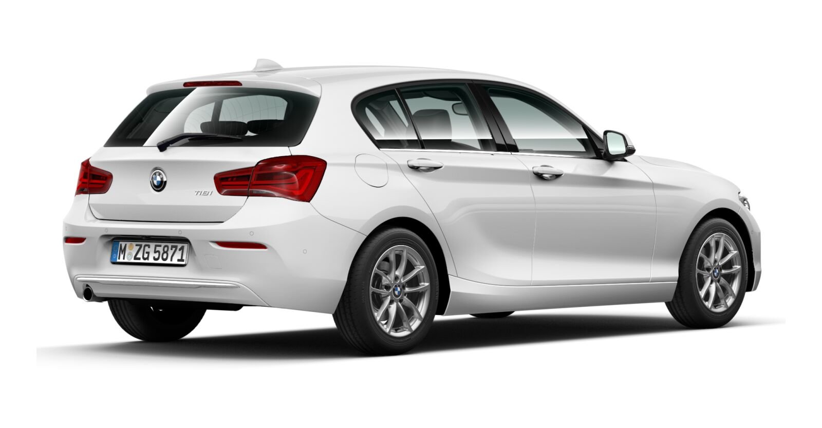 BMW BMW 1er in Weiß von hinten