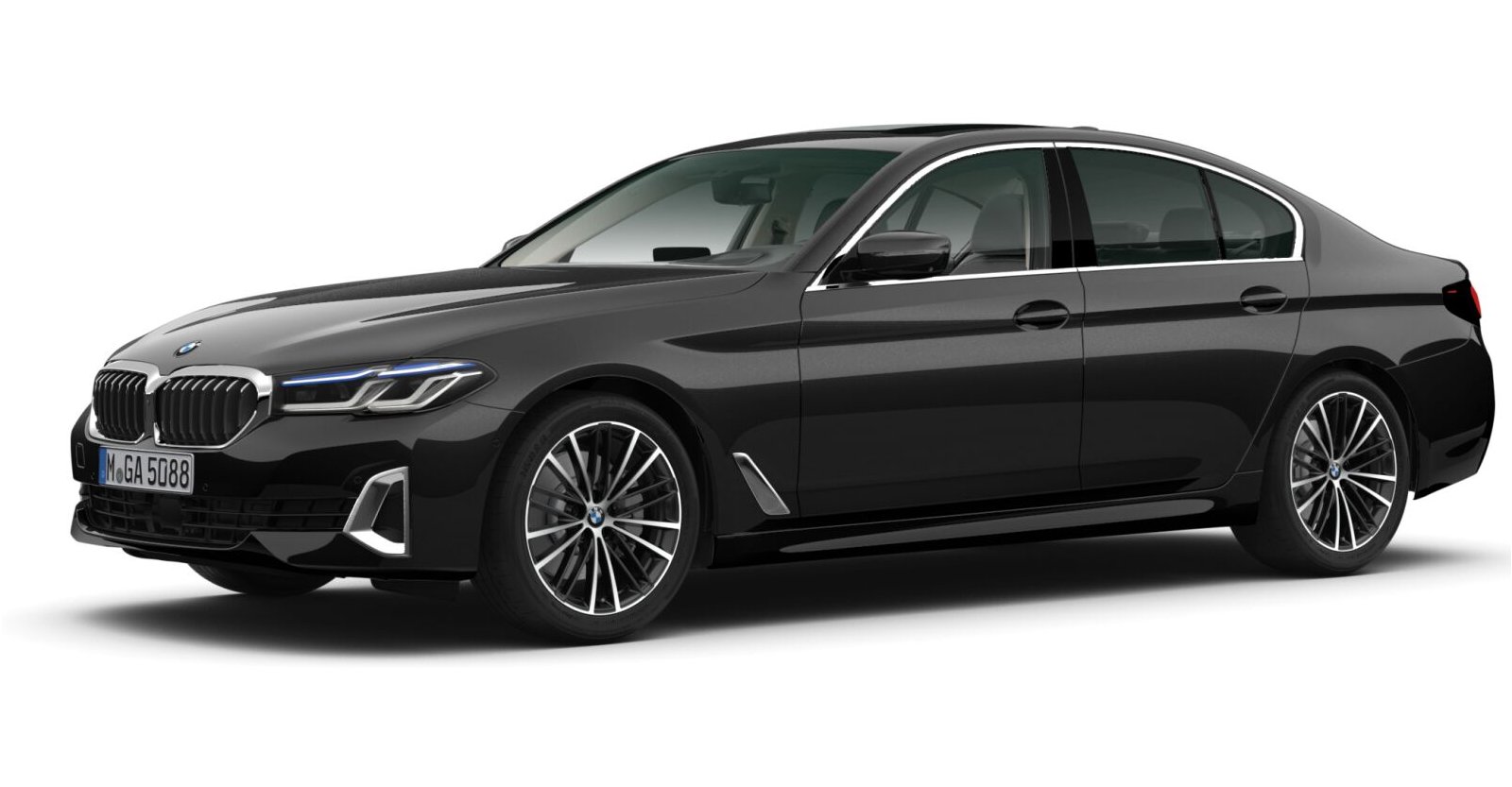BMW BMW 5er in Schwarz von vorne