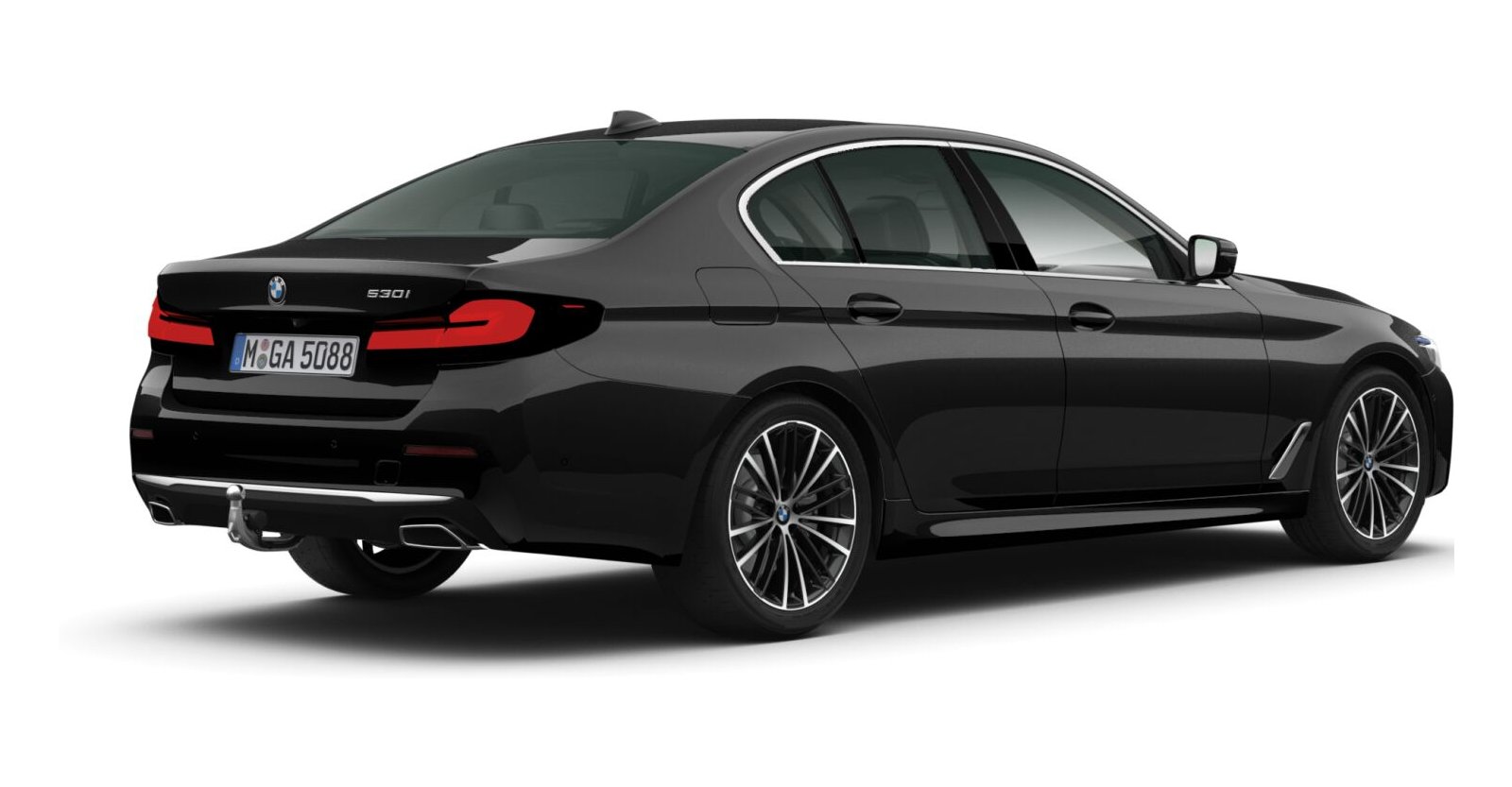 BMW BMW 5er in Schwarz von hinten