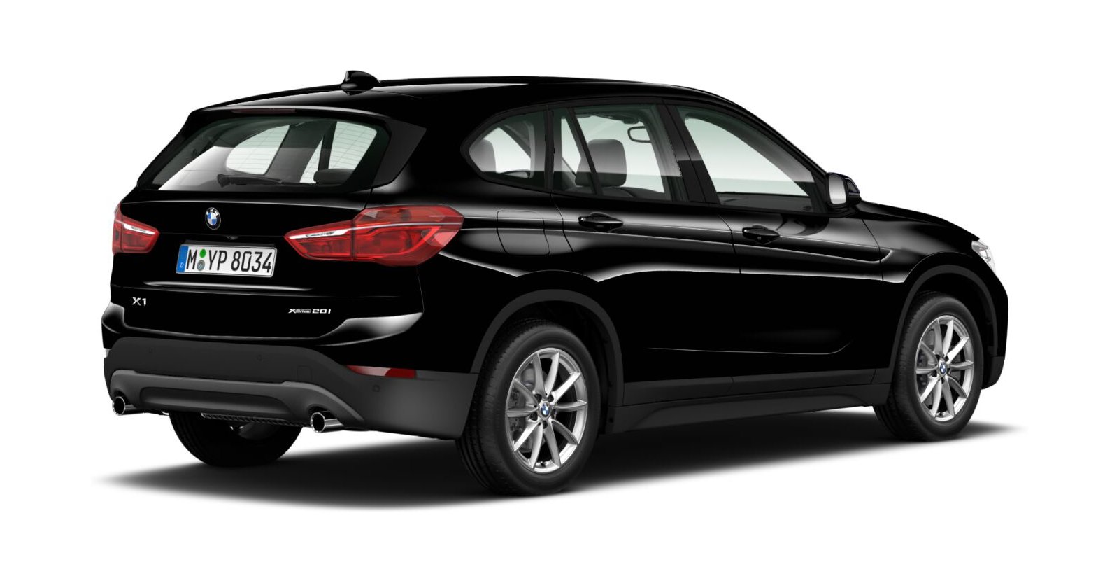 BMW BMW X in Schwarz von hinten