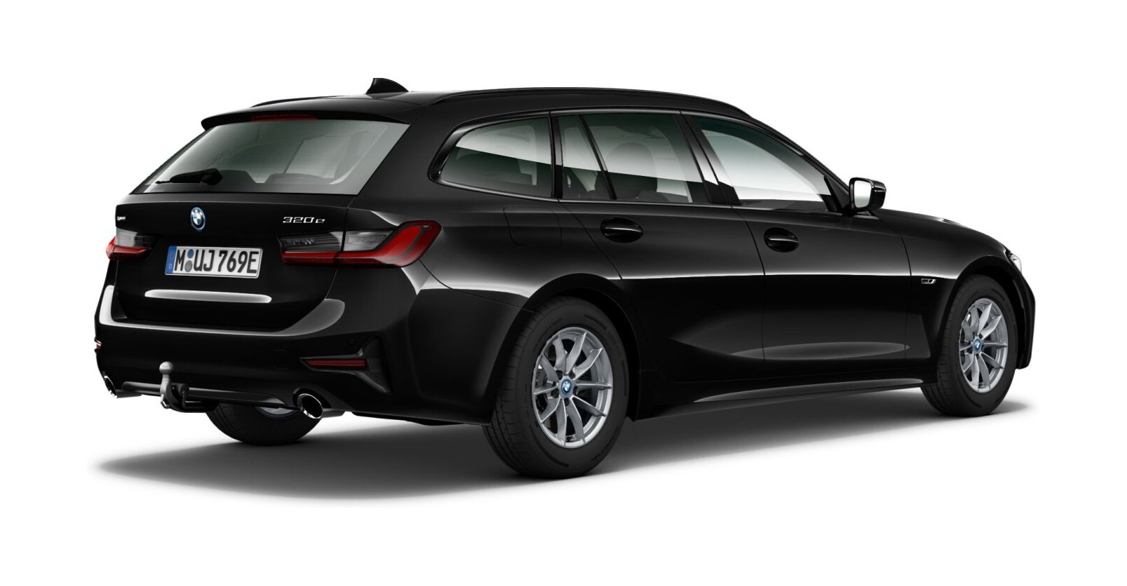 BMW BMW 3er in Schwarz von hinten