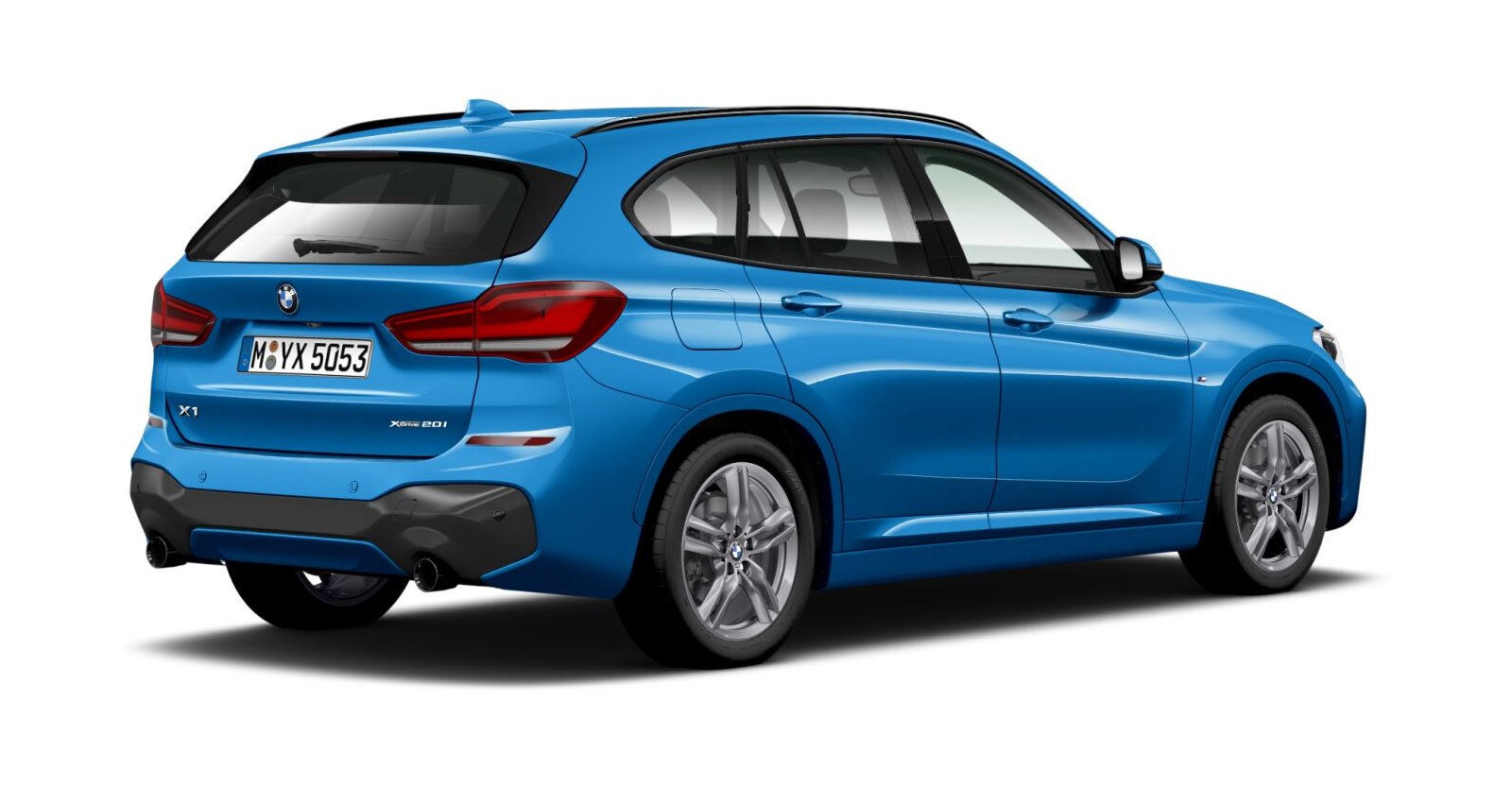 BMW BMW X in Blau von hinten BMW BMW X in Blau von hinten