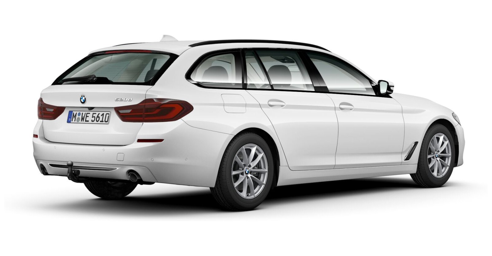 BMW BMW 5er in Weiß von hinten BMW BMW 5er in Weiß von hinten