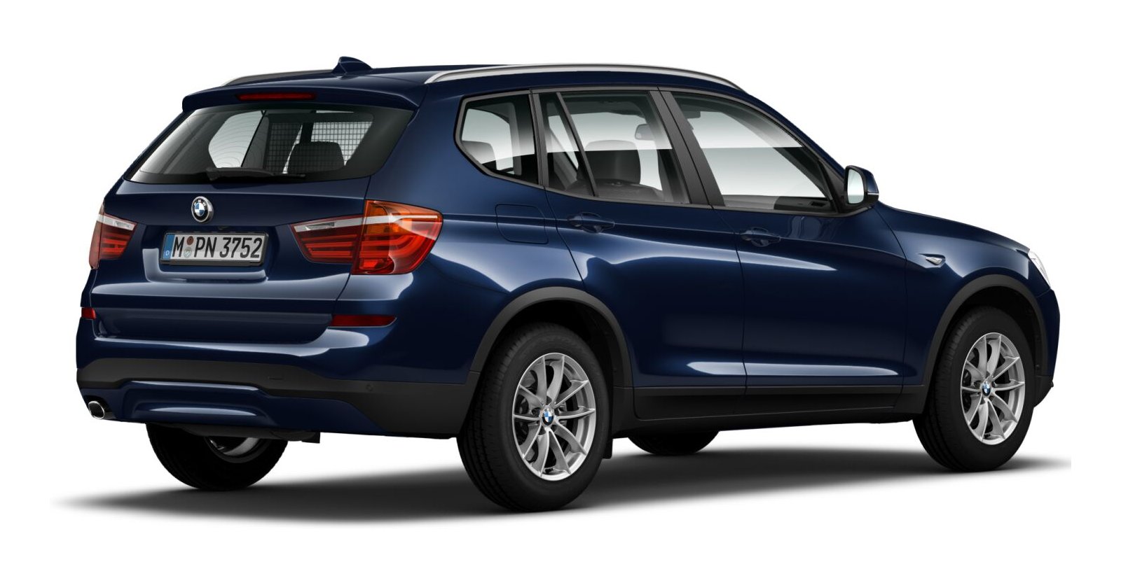 BMW BMW X in Blau von hinten BMW BMW X in Blau von hinten