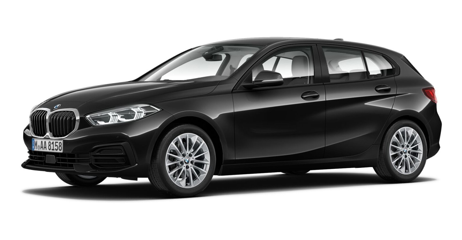 BMW BMW 1er in Schwarz von vorne BMW BMW 1er in Schwarz von vorne
