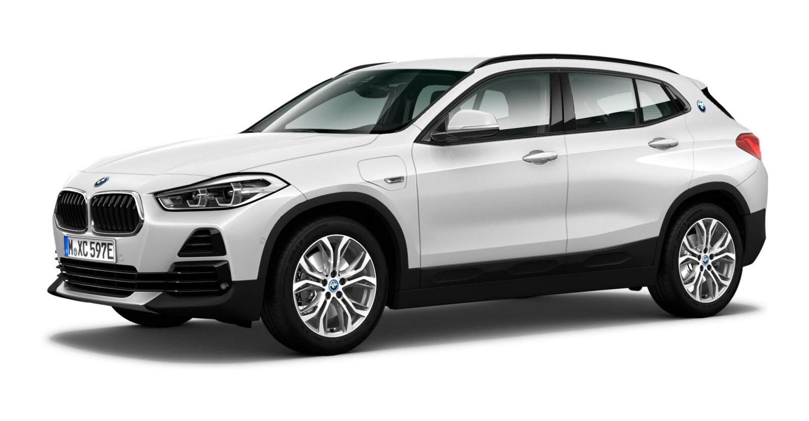 BMW X2 xDrive25e in Weiß von vorne