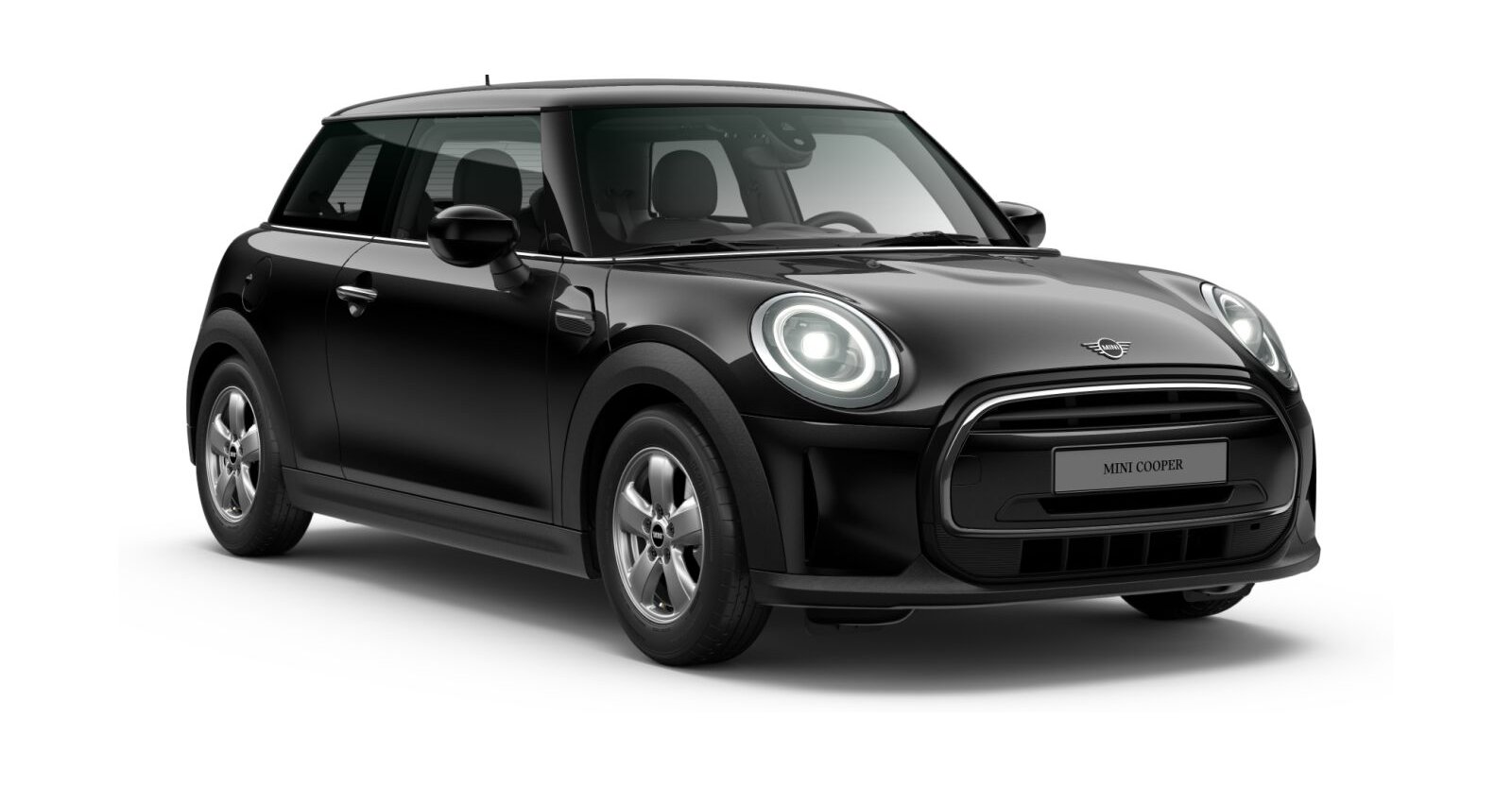 MINI Cooper 3-Türer in Schwarz von vorne