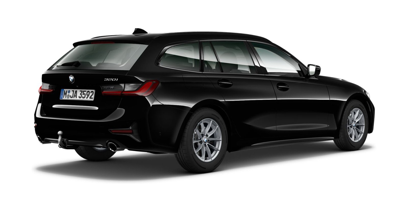 BMW BMW 3er in Schwarz von hinten