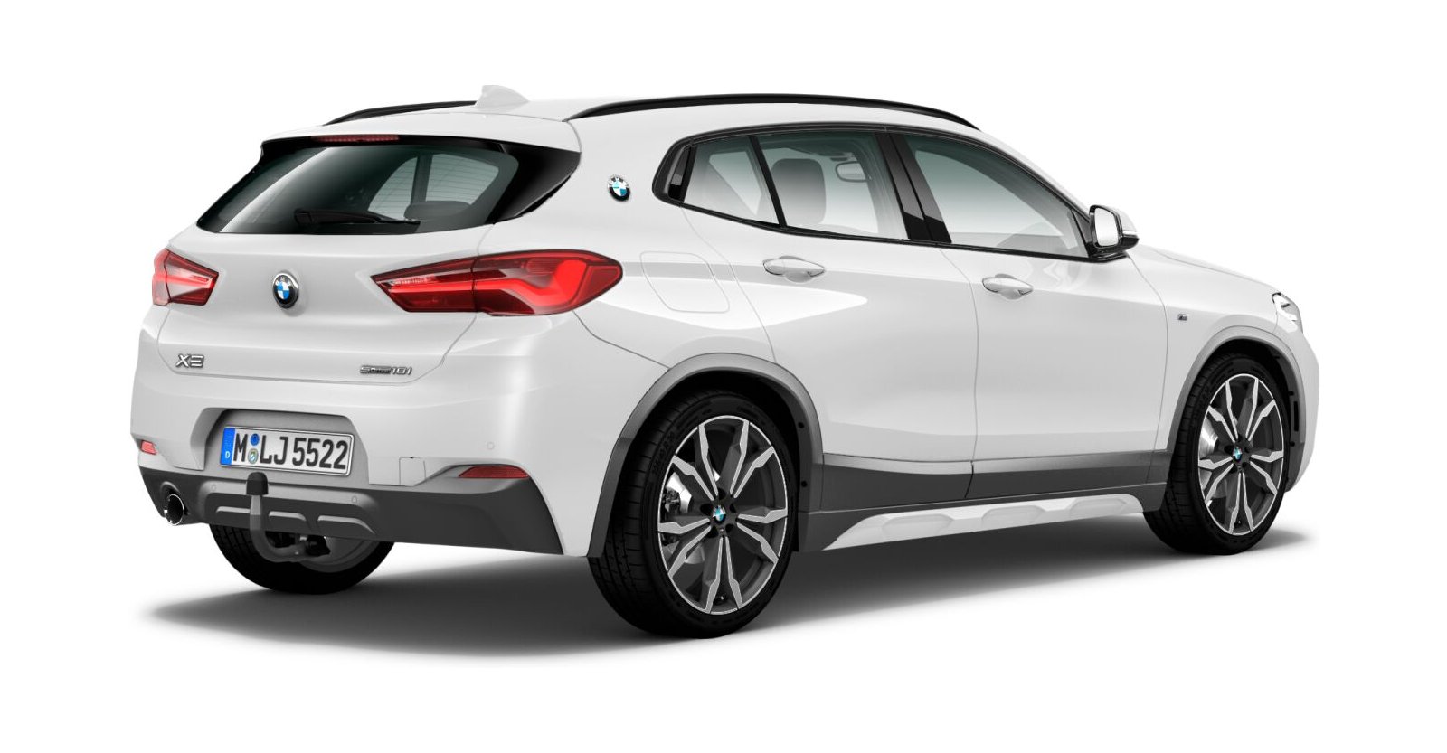 BMW BMW X in Weiß von hinten BMW BMW X in Weiß von hinten