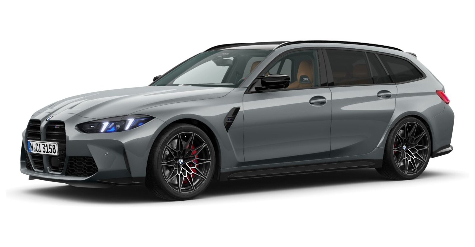 BMW M3 Competition Touring mit M xDrive in Grau von vorne BMW M3 Competition Touring mit M xDrive in Grau von vorne