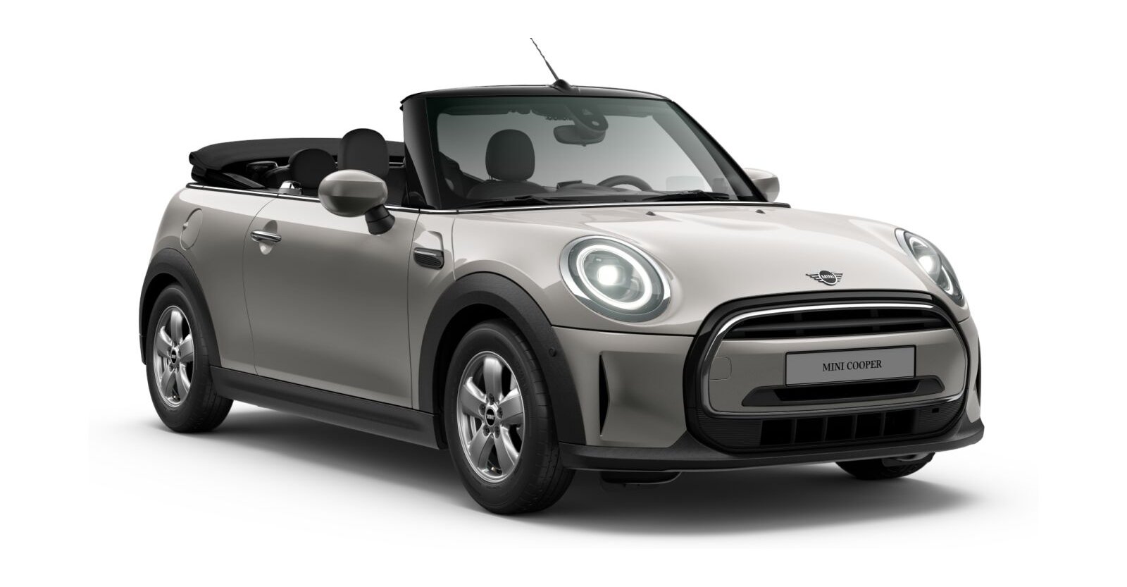 MINI Cooper Cabrio in Silber von vorne
