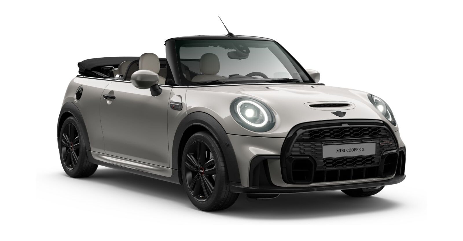MINI Cooper S Cabrio in Silber von vorne