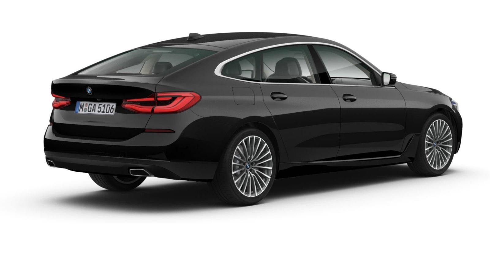 BMW BMW 6er in Schwarz von hinten