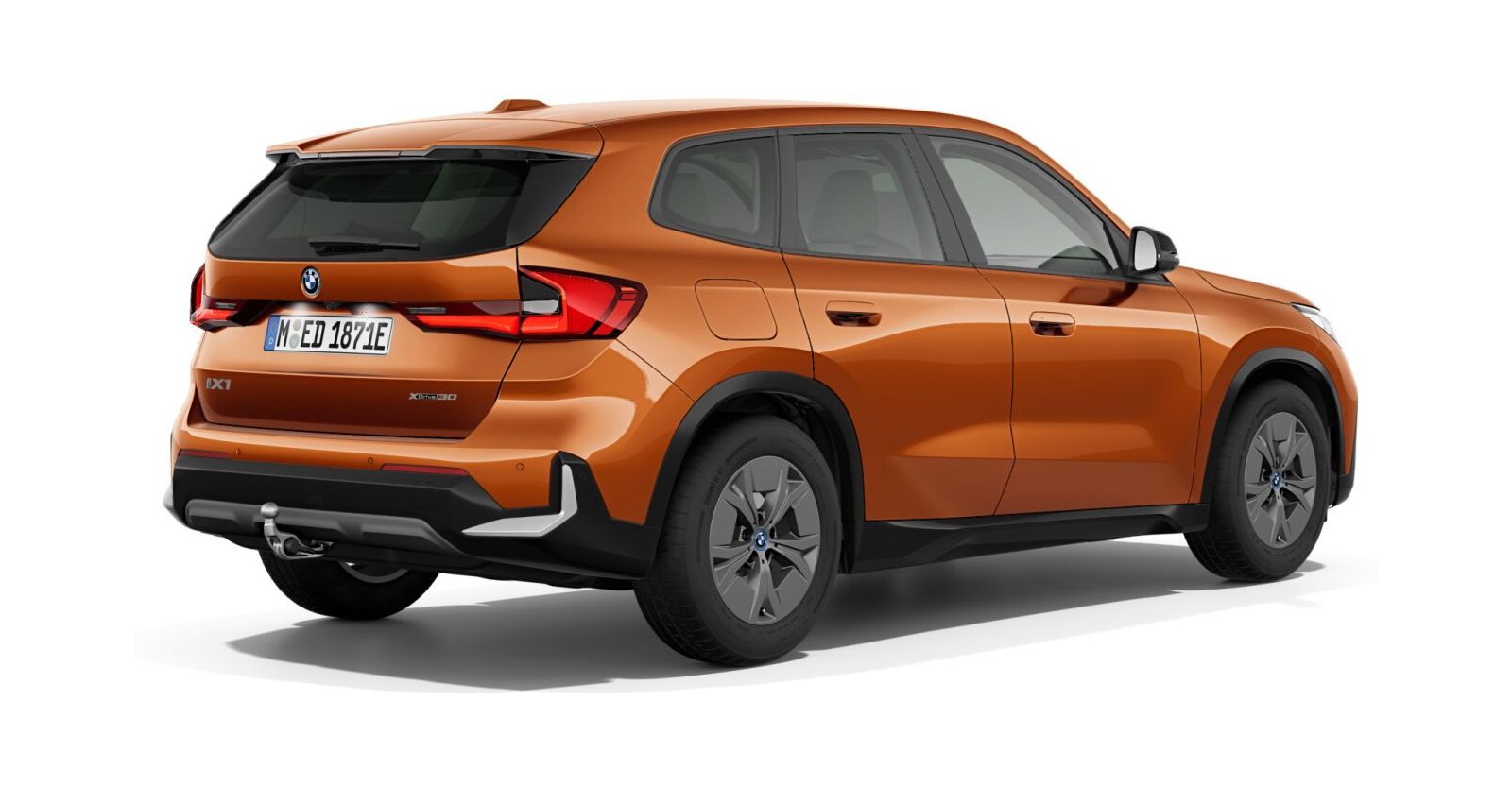 BMW BMW I in Orange von hinten BMW BMW I in Orange von hinten