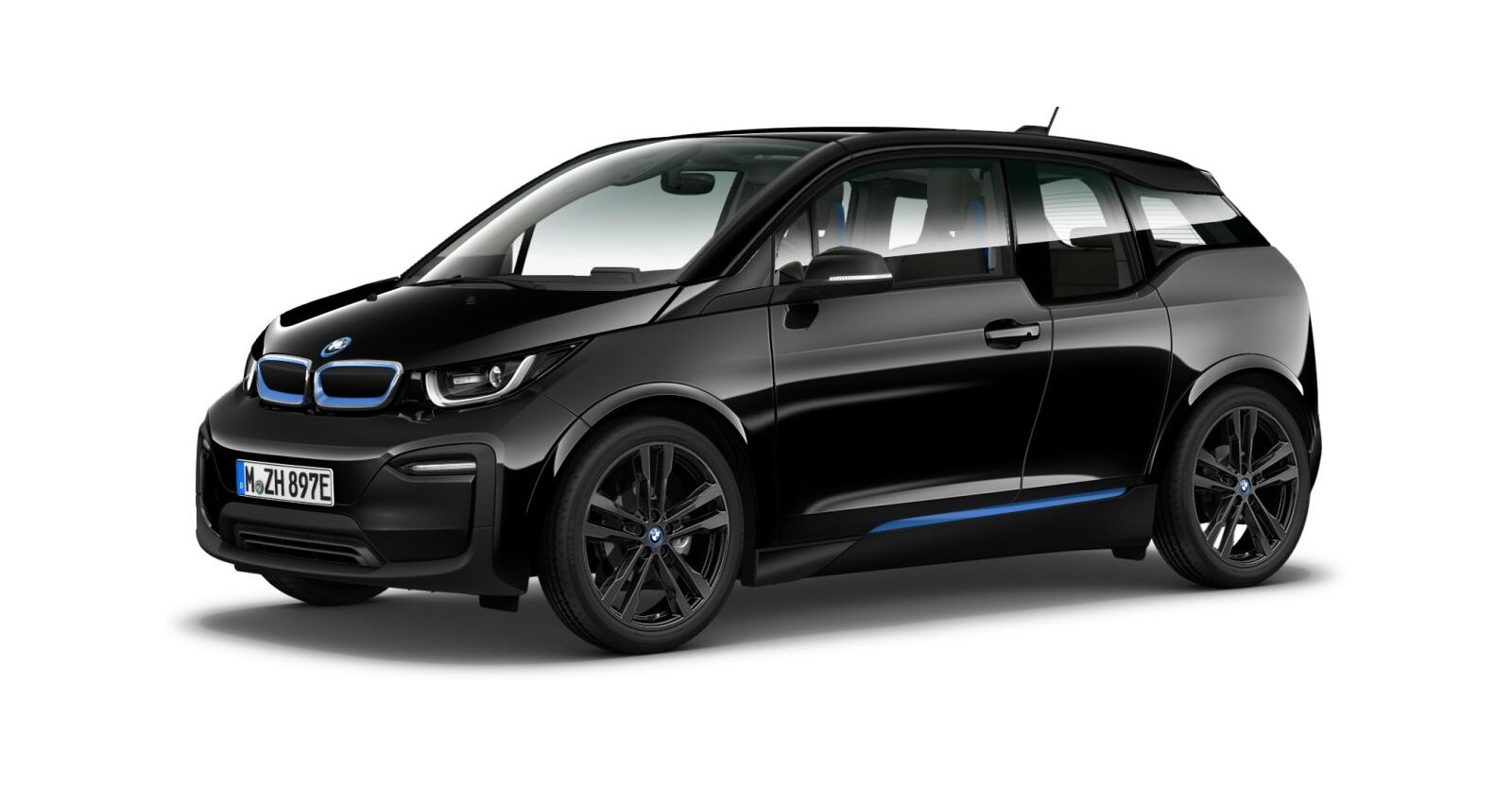 BMW BMW I in Schwarz von vorne