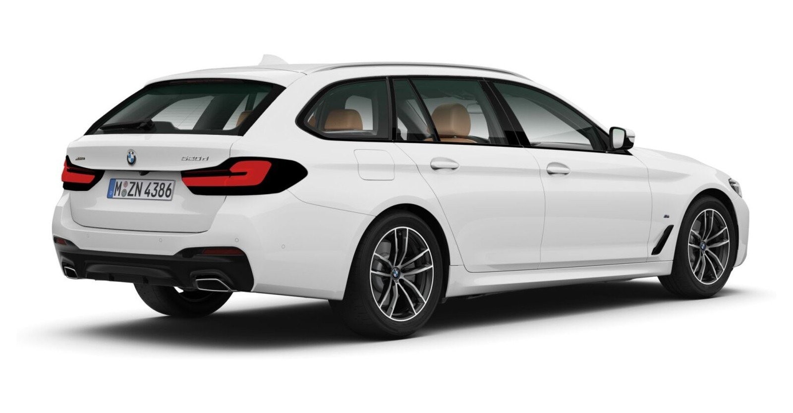 BMW BMW 5er in Weiß von hinten BMW BMW 5er in Weiß von hinten