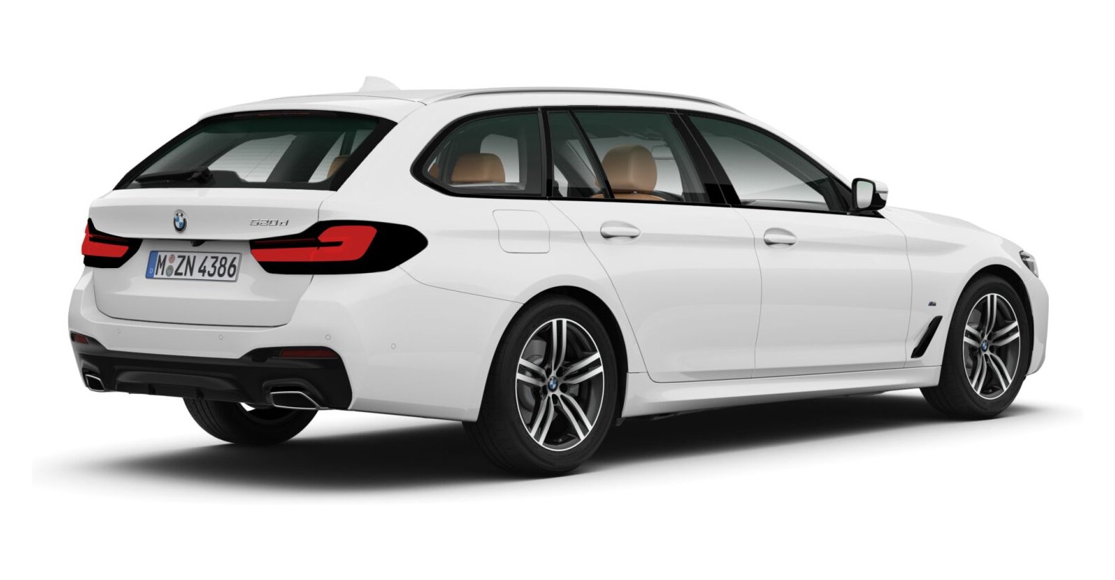 BMW BMW 5er in Weiß von hinten BMW BMW 5er in Weiß von hinten