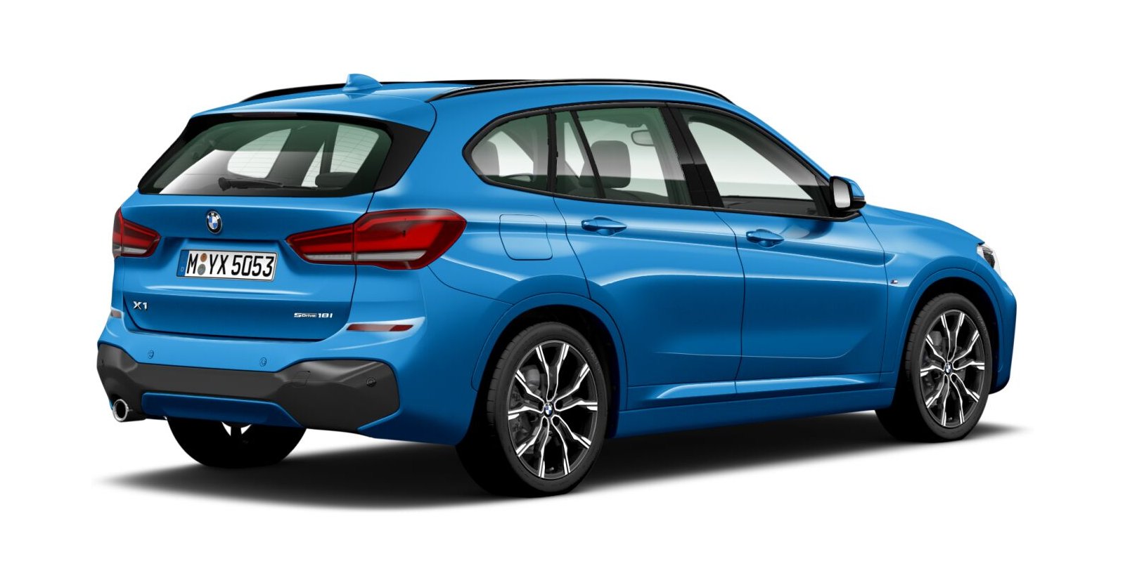 BMW BMW X in Blau von hinten