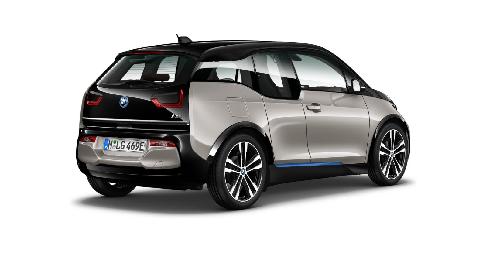 BMW BMW I in Silber von hinten BMW BMW I in Silber von hinten