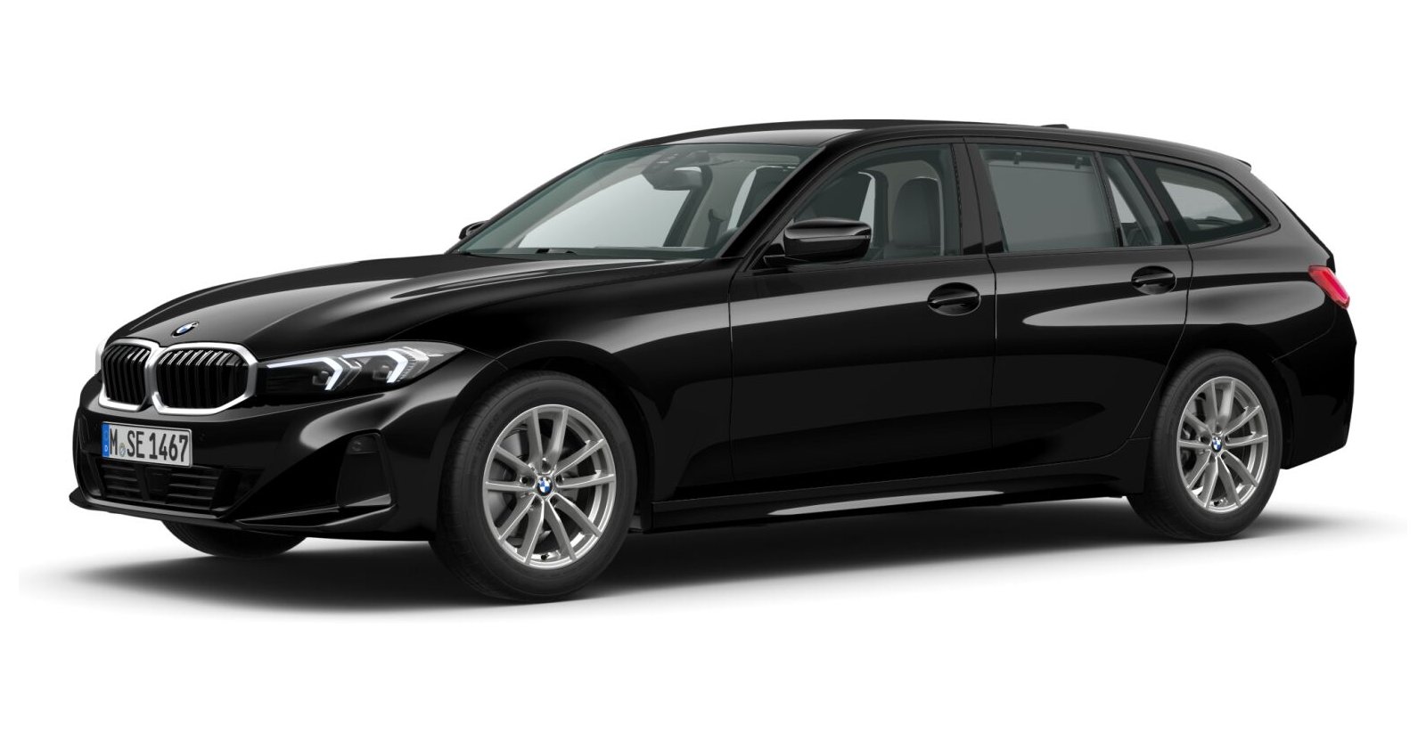 BMW BMW 3er in Schwarz von vorne BMW BMW 3er in Schwarz von vorne